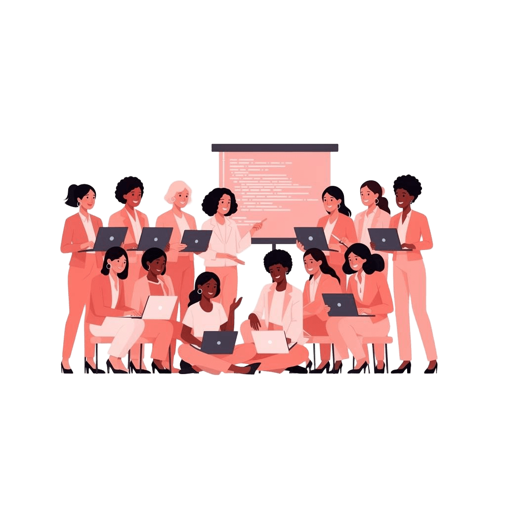 Women in tech team illustration